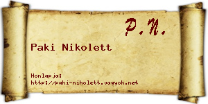 Paki Nikolett névjegykártya